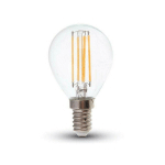 TRADE SHOP TRAESIO - AMPOULE LED G45 FILAMENT E14 SPHERE NATURAL COLD WARM LIGHT 4 W G45-T -BLANC FROID- - BLANC FROID