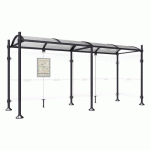 ABRI BUS PROVINCE 5 M 1 BARDAGE LAT. POMMEAU AGORA NOIR 9005 - PROCITY