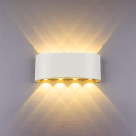 APPLIQUE MURALE 8 LED LAMPE AMPOULE EN ALU LUMIERE BLANC CHAUD POUR MAISON COULOIR