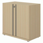 ARMOIRE BASSE BOIS PORTES BATTANTES H 78 X L 81 CM ONYX CHÊNE CLAIR