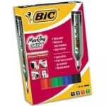 BIC ETUIT DE 4 MARQUEURS PERMANENT POINTE OGIVE CORPS MÉTAL ENCRES ASSORTIES INDÉLÉBILE ONYX MARKER 1482