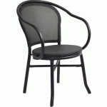 FAUTEUIL EXTÉRIEUR - ALU - TEXTILÈNE NOIR - DAUPHINE