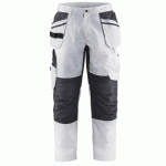 PANTALON DE TRAVAIL PEINTRE STRETCH BLANC/GRIS FONCÉ TAILLE 50C - BLAKLADER