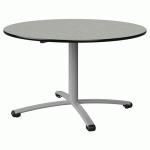 TABLE MALIBU Ø 120 T5 PC STR ISOSON GRIS 1400/NOIR GRIS 9006