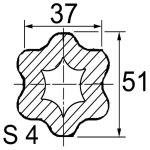 TUBE PROFIL (S4) LG.960 INT.37X51X6