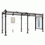 ABRI BUS PROVINCE 5 M VITRINE 1 BARDAGE LAT. AGORA NOIR 9005 - PROCITY