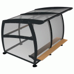 ABRI GOUTY 3 M FOND PMMA BANQUETTE TECK - MÉTAL GRIS 7016 - BUTON DESIGN