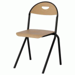 CHAISE MALIBU AST - T6 - ASS/DOS HÊTRE / ACIER NOIR 9005 - MANUTAN EXPERT