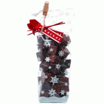PAQUET DE 100 SACHETS À CONFISERIES DÉCORÉS FLOCONS AVEC FOND CARTON, EN POLYPROPYLÈNE 100X220 MM