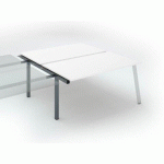 PÔLE DE 2 BUREAUX ECLA BLANC L 160 X P 80 CM PIÈTEMENT MÉTAL ANTHRACITE - ÉLÉMENT SUIVANT