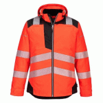 PORTWEST T400 PARKA HV PW3 ROUGE/NOIR - TAILLE M
