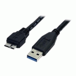STARTECH.COM CÂBLE USB 3.0 SUPERSPEED 0,5 M - CORDON USB A VERS USB MICRO B MÂLE / MÂLE - 50 CM NOIR - CÂBLE USB - MICRO-USB DE TYPE B POUR USB TYPE A - 50 CM