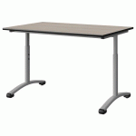 TABLE MALIBU 120X80 T3/T6 DL ST ANTIB ACACIA/NOIR GRIS 9006 - MANUTAN EXPERT