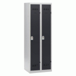 VESTIAIRE 2 COLONNES COLOR MONOBLOC INDUSTRIE PROPRE ANTHRACITE
