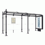 ABRI BUS PROVINCE 5 M CAISSON 1 BARDAGE BOULE NOIR 9005 - PROCITY