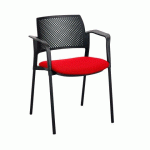 FAUTEUIL SIMONE DOSSIER POLYPROPYLENE - TISSU ROUGE