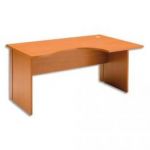 MT INTERNATIONAL BUREAU CPT 160X80/100X73CM RETOUR GAUCHE PROF 60CM MERI/MERISIER SUR VÉRIN DE RÉGLAGE