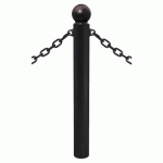 POTELET PROVINCE Ø114 MM CHAINES 2 ANNEAUX BOULE NOIR 9005 - PROCITY
