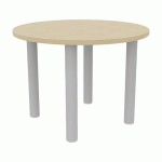TABLE DE RÉUNION 4 PIEDS Ø 100 CM CHÊNE/ALU - QUADRIFOGLIO
