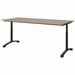 TABLE MALIBU 180X80 T3/T6 DL ST ALAISÉ CHÊNE 1146/NOIR 9005 - MANUTAN EXPERT