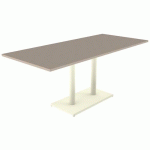 TABLE MENORCA 180X80 T6 ÉP 24 MM STR ABS CHÊNE H./BEIGE 1013 - MOBIDECOR