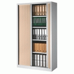 ARMOIRE À RIDEAUX MONOBLOC ECO-CONÇUE DÉCOR H 198 X L 100 CM CORPS ALU/RIDEAUX CHÊNE