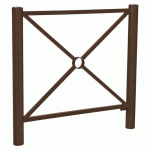 BARRIÈRE PROVINCE SIMPLE CROIX 1.07 M INOX ZINC MARRON 8017 - PROCITY