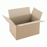 LOT DE 25 - CARTON CAISSE AMÉRICAINE KRAFT BRUN SIMPLE CANNELURE L 30 X L 20 X H 17 CM