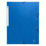 LOT DE 50 - CHEMISES À ÉLASTIQUES CARTE LUSTRÉE 3 RABATS MONOBLOC - BLEU