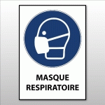 PANNEAU ISO EN 7010 - MASQUE RESPIRATOIRE - M016  - 210 X 148 MM (A5) - VINYLE SOUPLE AUTOCOLLANT - LOT DE 3