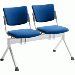 POUTRE CAMPUS TAPISSÉE TISSU POUR VISITEUR - 2 PLACES - BLEU - QUADRIFOGLIO