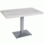 TABLE DE RESTAURANT DUROLIGHT WHITE OAK ET PIED SILVER 110 X 68 CM