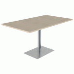 TABLE MENORCA 140X80 T6 - ÉP. 24MM STRA ABS ÉRABLE G./CHROMÉ - MOBIDECOR