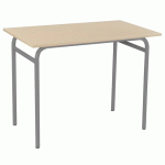 BUREAU EVOLUTION SIMPLE SANS CASIER PIÈTEMENT COLORIS RAL 9006 GRIS ALU - MANUTAN COLLECTIVITÉS