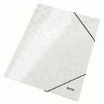 CHEMISE À ÉLASTIQUE WOW, A4, CARTON, BLANC PERLE - LOT DE 5