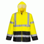 PORTWEST H443 VESTE DE PLUIE HI-VIS BICOLORE JAUNE/NOIR - TAILLE XL