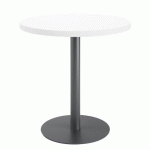 TABLE DE RÉUNION RONDE ECLA BLANC Ø 80 CM PIÈTEMENT ANTHRACITE