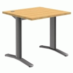 TABLE DROITE PURE 80X80 PLATEAU HETRE PIETEMENT ALU - QUADRIFOGLIO
