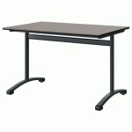 TABLE MALIBU 120X80 T6 DL STRA GRIS U727/NOIR GRIS 7016