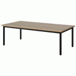 TABLE MALIBU 160X80 T1 4P STRA ALAISÉ CHÊNE 1146/NOIR 9005