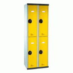 VESTIAIRE 2 COLONNES 2 CASES MONOBLOC BLEU