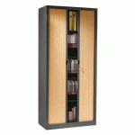 ARMOIRE MÉTAL PORTE RIDEAUX PVC LARGEUR 90 CM HAUTEUR 180 CM HÊTRE/ANTHRACITE - MANUTAN COLLECTIVITÉS