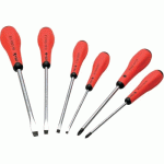 JEU DE 6 TOURNEVIS FENTE ET PHILLIPS - 4 FENTE + 2 PHILIPS MOB