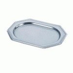 PLATEAU DE LUXE OCTOGONAUX 24.5X34.5 CM ARGENTÉ (VENDU PAR 5)
