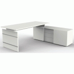 POSTE DE TRAVAIL FORM4 BUREAU L 1800/BUFFET L 1600 MM BLANC - KERKMANN
