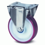ROULETTE FIXE INOX - BANDAGE ROUGE - PLATINE - Ø DE ROUE 125 MM - ALPHA TENTE