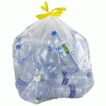 SAC POUBELLE 100 LITRES À LIENS COULISSANTS TRANSPARENT - 100 SACS