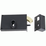 SERRURE MONOPOINT EN APPLIQUE À CROCHET PROFILÉ EUROPÉEN HORIZONTALE DROITE FINITION EPOXY NOIR - JPM - 384500-01-11