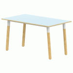 TABLE 4 PIEDS INCL. MÉTAL/BOIS 200X80 T4 STRAT ABS BLEU/ALU