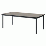 TABLE MALIBU 160X80 T3 4P STR ANTIB GRIS U727/NOIR GRIS 7016